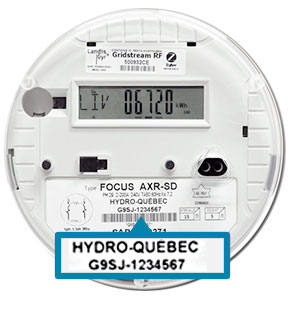 Emplacement du numéro de compteur sur un compteur électronique