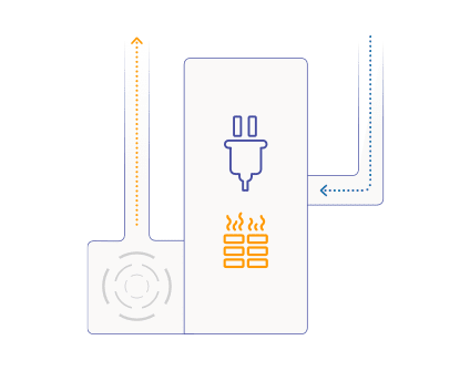 Illustration d’un système de chauffage central avec accumulateur de chaleur