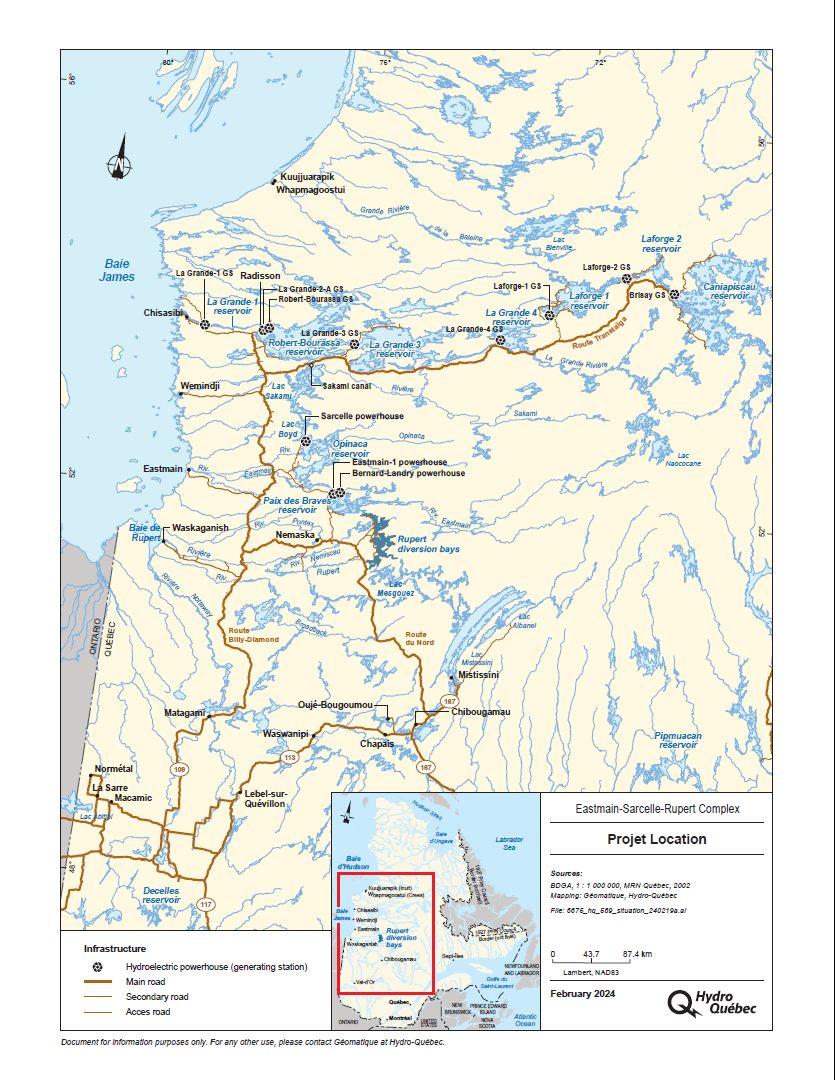 Eastmain‑Sarcelle‑Rupert complex map
