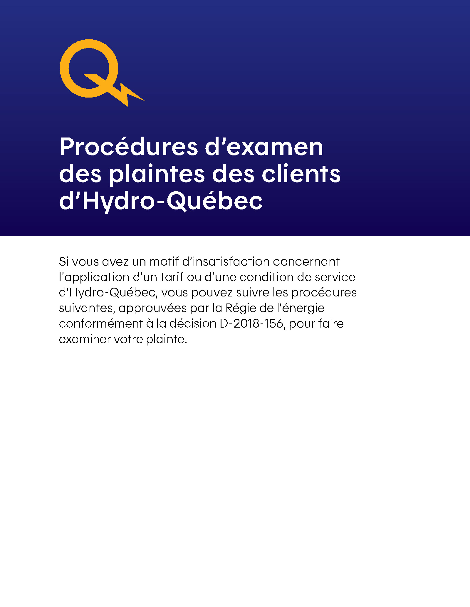 Image du document PDF des Procédures d’examen des plaintes des clients d’Hydro-Québec