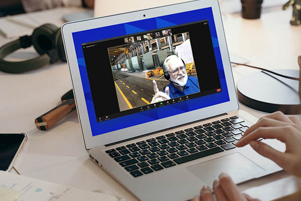 Écran d’ordinateur présentant une visite virtuelle de la centrale de Beauharnois.